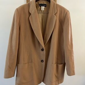 Elegant Tan Wool Blend Blazer by Bianca Nygard